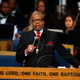 Rev. Jasper Williams, Jr., delivers the eulogy during the funeral service for Aretha Franklin at Greater Grace Temple, Friday, Aug. 31, 2018, in Detroit. Franklin died Aug. 16, 2018 of pancreatic cancer at the age of 76.